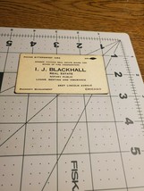 1930s I.J. Blackhall Real Estate business card from Chicago Illinois - £3.26 GBP