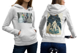 Halo  White Cotton Hoodie For Women - £31.44 GBP