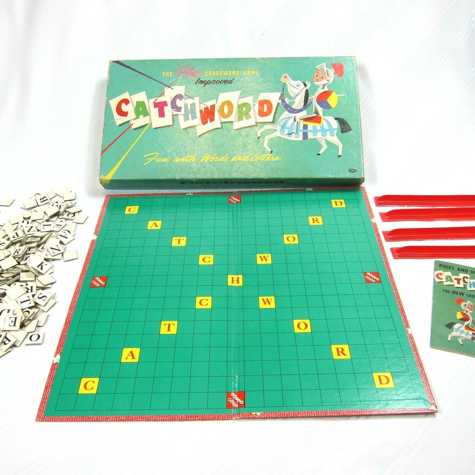 Vintage 1950s Catchword Crossword Board Game Whitman Publishing Co. Made in USA - £15.73 GBP