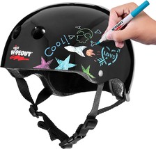 Wipeout Dry Erase Kids Helmet For Bike, Skate, And Scooter, Black, Ages 8+ - $39.95