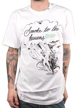 T-Shirt Slim Fit LRG Da Uomo Bianco Fumo Verso I Cieli Marijuana Joint NWT - $11.78