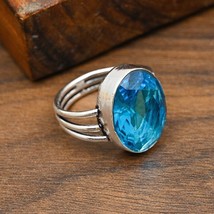 Blue Topaz Gemstone 925 Silver Ring Handmade Jewelry  Birthday Gift For Women - £6.28 GBP