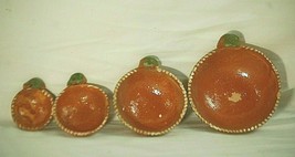 Southwest Mexican Terra Cotta Pottery 4 Assorted Nesting Scoops Set Hand Painted - £31.15 GBP