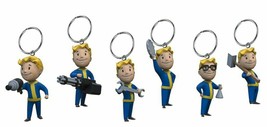 NEW Set of 6 - Fallout 76 Vault Boy 3D Keychains RR4807 energy melee int... - £14.96 GBP