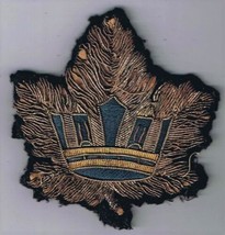 Canadian Military Forces Sew On Patch Crown On Maple Leaf Gold Bullion Wire - £5.66 GBP