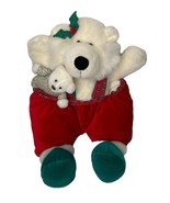 Vintage 1992 Commonwealth White Teddy Bear Christmas Stuffed Plush Mom a... - $33.93 CAD