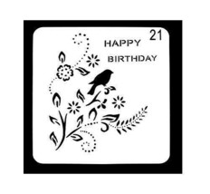 Happy Birthday Bird Flowers Drawing Art Painting Card Craft 5&quot; Template ... - £3.19 GBP