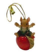 Mouse Tails Christmas Ornament Apple Vintage 1998 Enesco Teacher Gift - £17.49 GBP