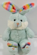 Vintage Semo America Inc Rainbow Ear Blue Stuffed Bunny Rabbit Nursery - £7.76 GBP