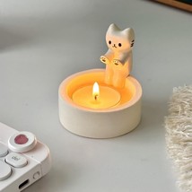 Cartoon Kitten Candle Holder, Cat Heating Decoration, Cute Animal Candle... - £12.78 GBP