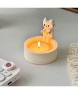 Cartoon Kitten Candle Holder, Cat Heating Decoration, Cute Animal Candle Holder - $15.99