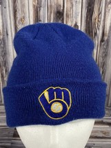  Milwaukee Brewers Old Ball &amp; Glove Logo Knit Cuffed Beanie Winter Hat  - $9.74