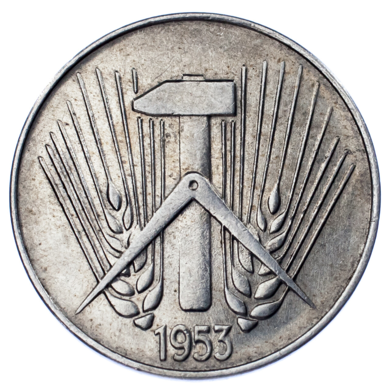 1953-E Allemagne Démocratique République 10 Pfennig Pièce de Monnaie En ... - $82.65