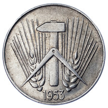 1953-E Allemagne Démocratique République 10 Pfennig Pièce de Monnaie En ... - €70,49 EUR
