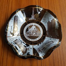 Vintage 1960s/1970s Chicago Landmarks Souvenir Smoked Glass Dresser Tray... - £18.52 GBP