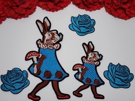 5pc/set, Rabbit patches, Fashion Embroidered Animal patch, Rose Flower p... - £15.02 GBP