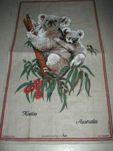 Australia Koalas Linen Cotton Tea Towel Heil - $10.85