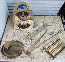 Ridgeway Gold Grandfather Clock 338 Face Pendulum &amp; Weights 4 Parts Repair USA - £382.23 GBP
