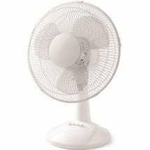 Oscillating Table Fan Adjustable With 3-speeds, 12-inch Height Durable C... - $26.99