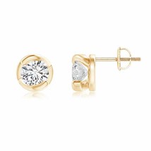 ANGARA 0.7 Ct Spiral-Framed Diamond Solitaire Stud Earrings in 14K Solid Gold - $1,459.92