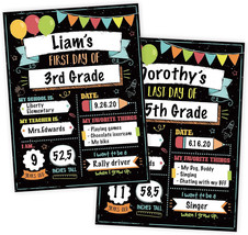 First and Last Day of School Board Signs Set of 12 - Reversible 12&quot; x 9&quot; - £8.24 GBP
