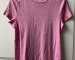Talbots Cap Sleeve T shirt Womens Medium Pink Round Neck Capsule Tagless - $13.74