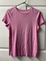 Talbots Cap Sleeve T shirt Womens Medium Pink Round Neck Capsule Tagless - £10.95 GBP