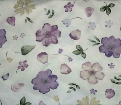 VTG Fabric Traditions Mauve Plum Lilac Cream Flowers Cotton Fabric OOP 1999 BTY - £7.98 GBP