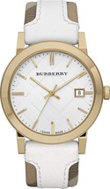 【BURBERRY】The City BU9015 Unisex Watch - canvas and leather strap 38mm  - £234.50 GBP