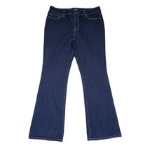 St. John&#39;s Bay Bootcut Leg Women&#39;s Size 14 High-Rise Navy Blue Denim Jeans - £15.09 GBP