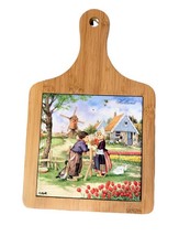 Ter Steege bv  Hand Decorated  Cheese Cutting Board Tile  Delftware Holland - $24.29