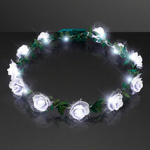 Light Up White Rose Flower Princess Halo Crown Headband - $10.66