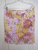 LOFT ANN TAYLOR LADIES STRAIGHT FLORAL SKIRT-POLYESTER-LINED-6-GENTLY WO... - $8.59