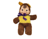 9&quot; VINTAGE RUBBER FACE YELLOW + BROWN BUNNY / BEAR STUFFED ANIMAL PLUSH TOY - $122.55