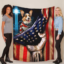 Cardigan Welsh Corgi Dog Patriotic Flag USA Blanket Christmas Gift Dogs Lover - £45.44 GBP+