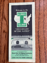 1965 Official Illinois State Highway Tollway Transportation Travel Road Map - £6.31 GBP