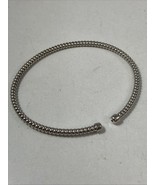 Elle 925 Sterling Silver 7” Bracelet With Rhodium Finish 3mm Thick - $1,183.02 MXN