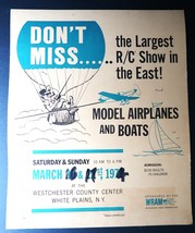 Vtg RC Show 1974 Poster Advertising Airplane Boats Airshow Rare White Pl... - $931.81 MXN