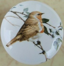 Ceramic Cabinet Knob Bird on a branch #3 Birds Sparrow domestic - £3.56 GBP