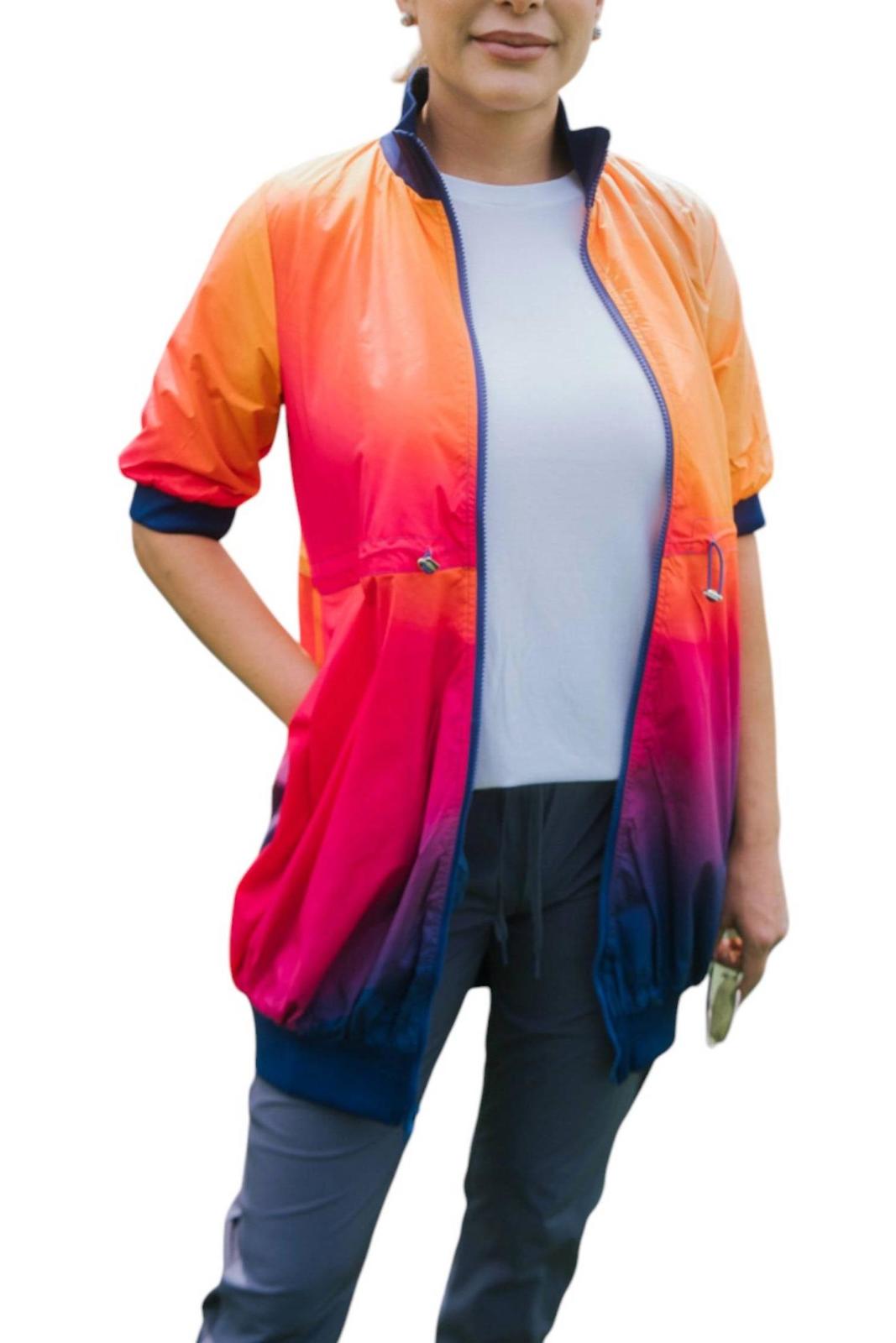 Highlight Short Sleeve Athletic Jacket Sunset Ombre - $47.00