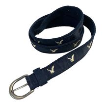 American Eagle Outfitters Y2K Navy Eagle Motif Fabric Belt 37” L - $16.20