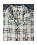 Tommy Bahama Shirt Mens XL 100% Silk Vintage Plaid Cream Blue Lightweight - $382.73 MXN