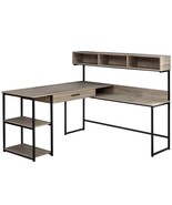 Monarch Specialties I 7161 Dark Taupe &amp; Black Metal Corner Computer Desk - $689.16