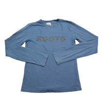 Roots 73 Shirt Womens XS Blue Crew Neck Long Sleeve Athletics Pullover Tee - $18.69