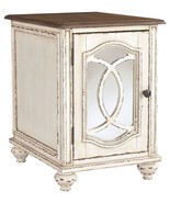 Realyn - White / Brown - Chair Side End Table - Insert Mirror - $272.13 CAD