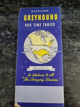 Overland Greyhound Bus Time Tables Spring-Summer 1956 - £12.75 GBP