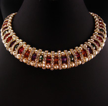 Stunning Edwardian Pearl necklace - Cleopatra Rhinestone statement choker - wedd - £235.26 GBP