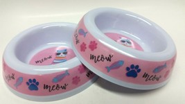 2x NEW Cat Food Water Dish Pet Sturdy Feeding Bowls 4 - 4.5&quot; Diameter Bo... - £14.23 GBP