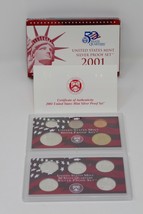 2001 United States Mint Silver Proof Set Original Box &amp; COA - £31.26 GBP