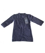 Tommy Hilfiger Dark Blue Navy Knit Dress Size 18M Bows Pocket Logo 100% Cotton - $23.74